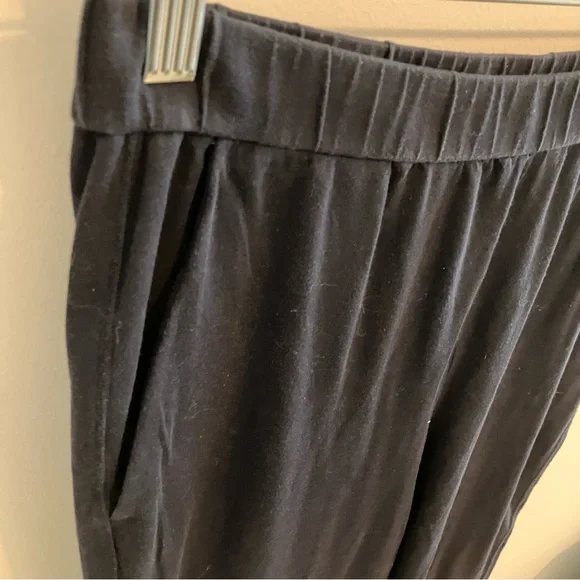Eileen Fisher Organic Cotton Jersey Cuffed Pants in Navy Blue Medium - Picture 8 of 12